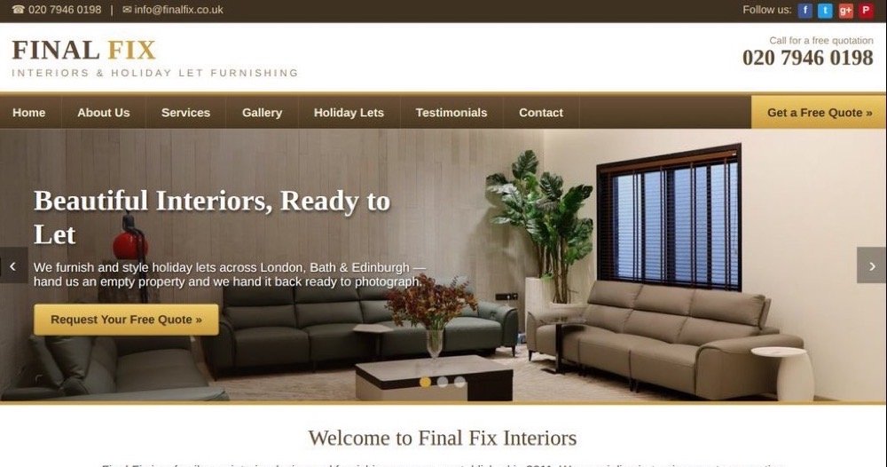 Final Fix homepage in 2016