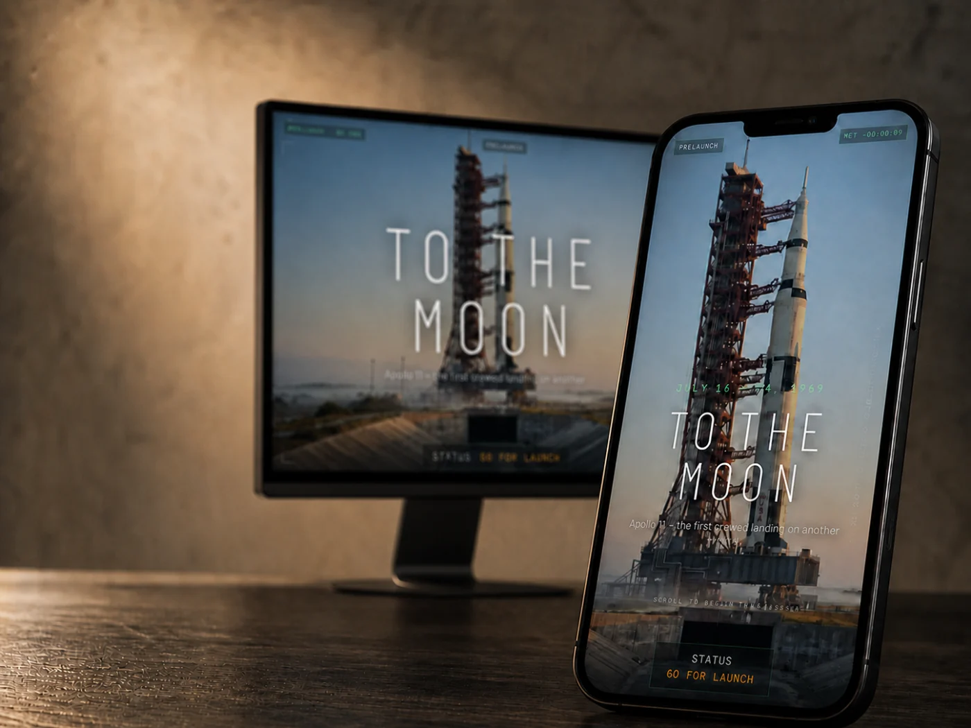 To The Moon Apollo 11 website screenshot